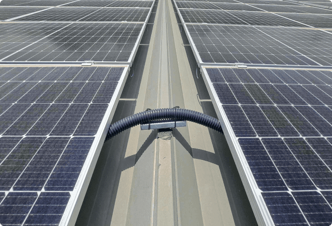 Solar panels installed at the factory
