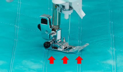 You can sew with the presser foot slightly floating.