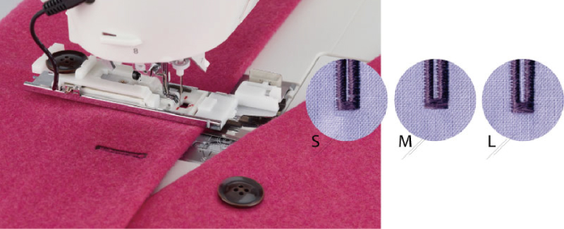 Buttonhole sewing with clamping plate and sensor