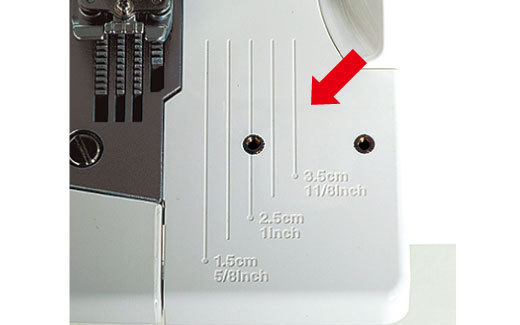 Extension plate with seam guide lines