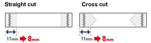 Cut length shortened Straight cut11mm→8mm Cross cut11mm→8mm
