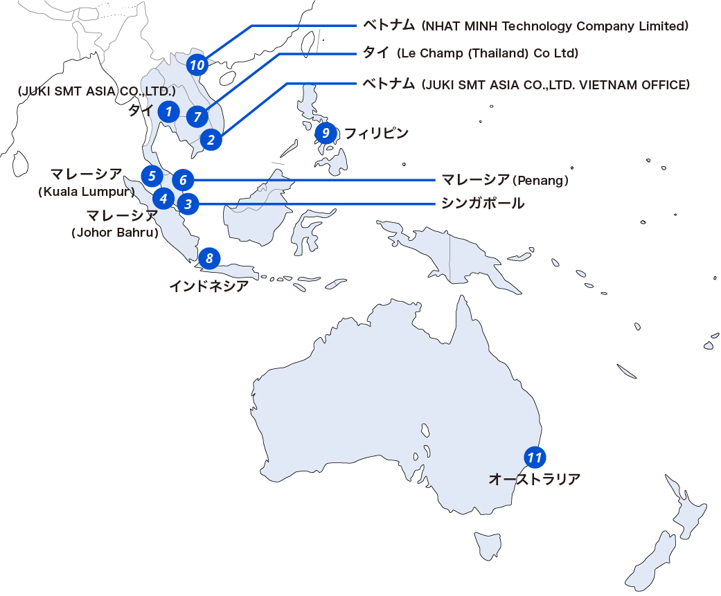 東南アジア オセアニア ｊｕｋｉオートメーションシステムズ株式会社